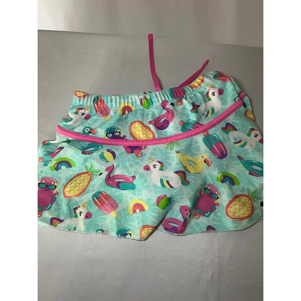 UV Skinz Girls 4T Swim Skirt Bottom UPF 50 Pool Float Print Flamingo Unicorn